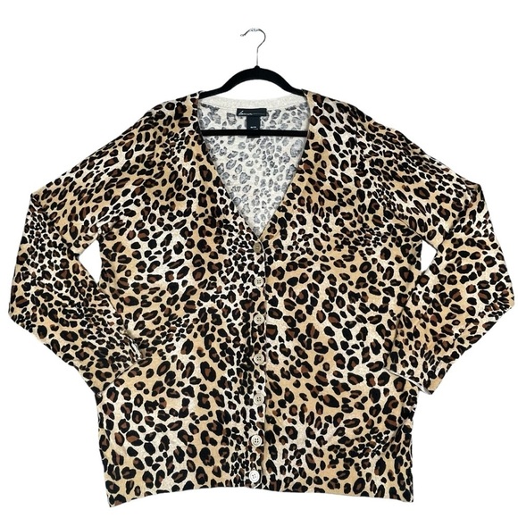 Lane Bryant Leopard Print V-Neck Travel Casual Party Cardigan Sweater - Sz 18/20 - Picture 4 of 16